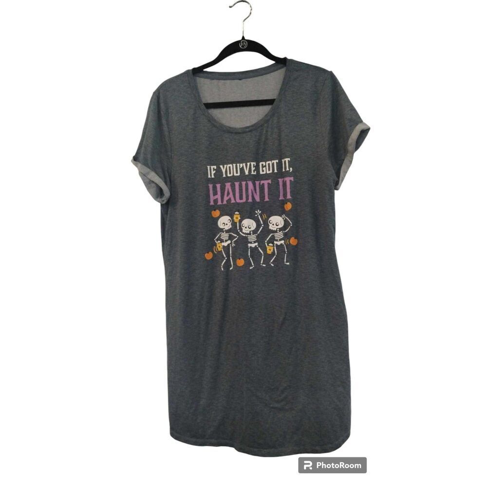 Jaclyn‎ Smith Grey Halloween Sleep Gown
